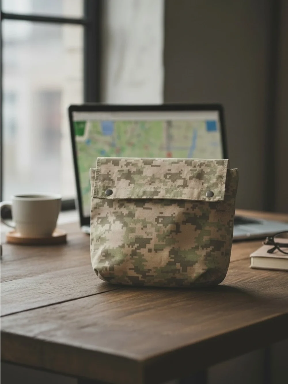 Digital Camouflage Utility/Cosmetic/Accessories Pouch in Desert Camo